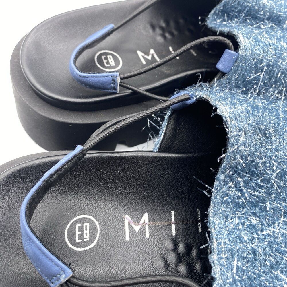 E8 Miista Noreen Blue Sandals Women 39 US 8.5 Platform Sparkly Tassels Boho NWOB - Picture 9 of 11